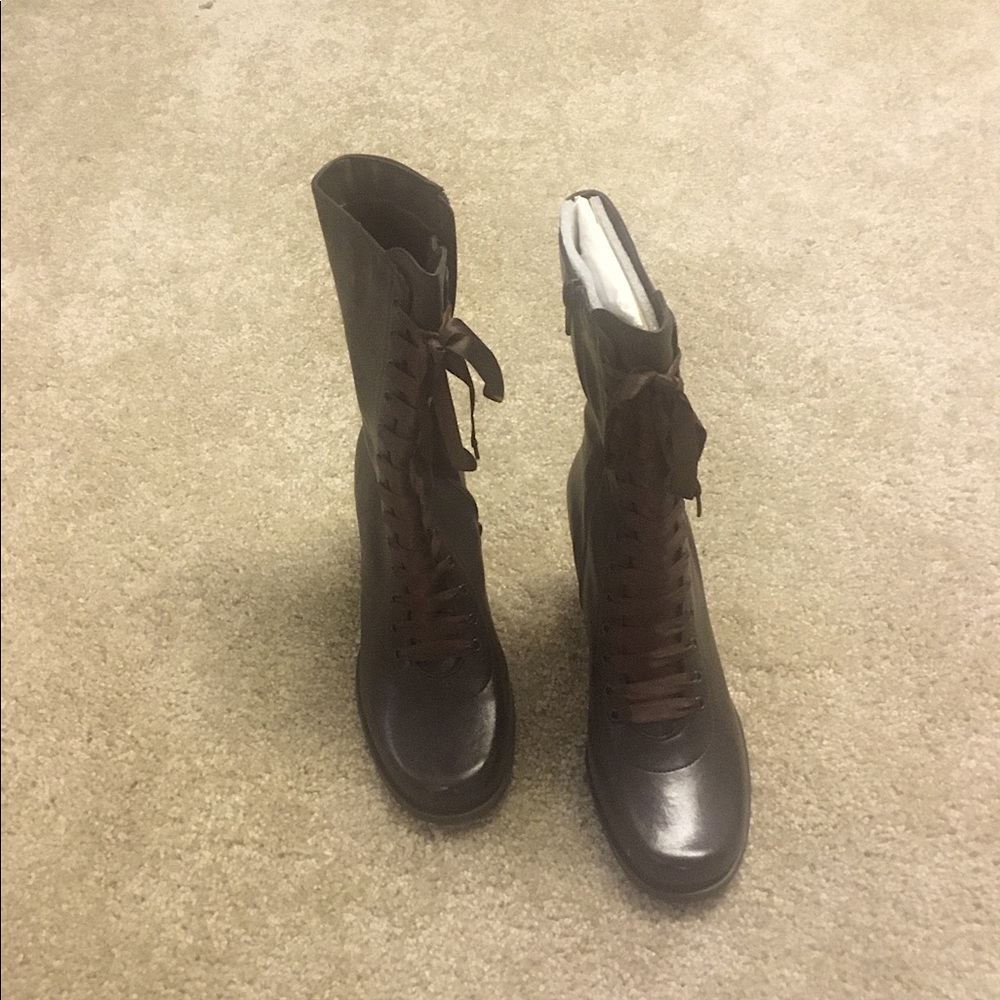 Naturalized Brown Lace-up Boots